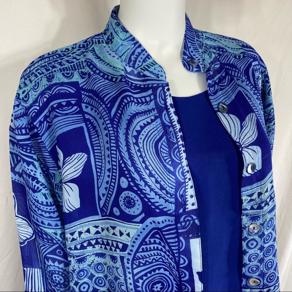 Sea Suns Vintage 3pc. Cobalt Blue Woman’s Pant Set *Petite* - Picture 3 of 16